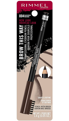 RIMMEL Brow This Way Eyebrow Pencil, 004 Black Brown